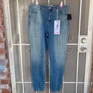 Celebrity Pink Skinny Jeans in Medium Blue Wash
